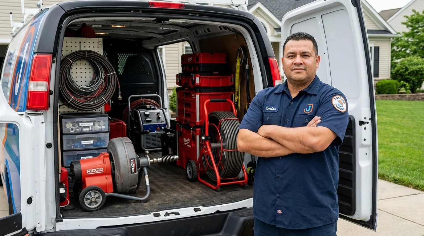 Professional drain cleaning equipment and Johns Plumbing LLC plumber in Lake Providence