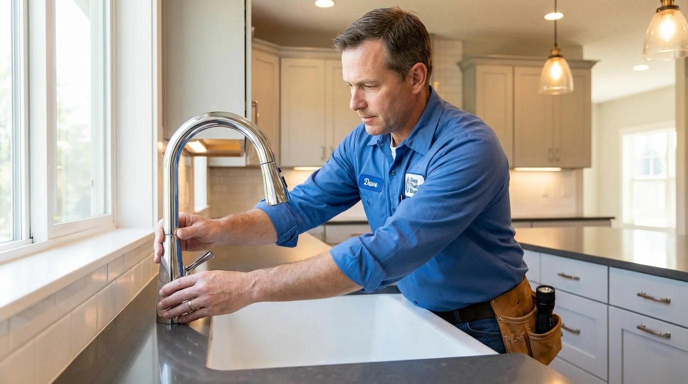 Kitchen faucet installation by Johns Plumbing LLC in Lake Providence