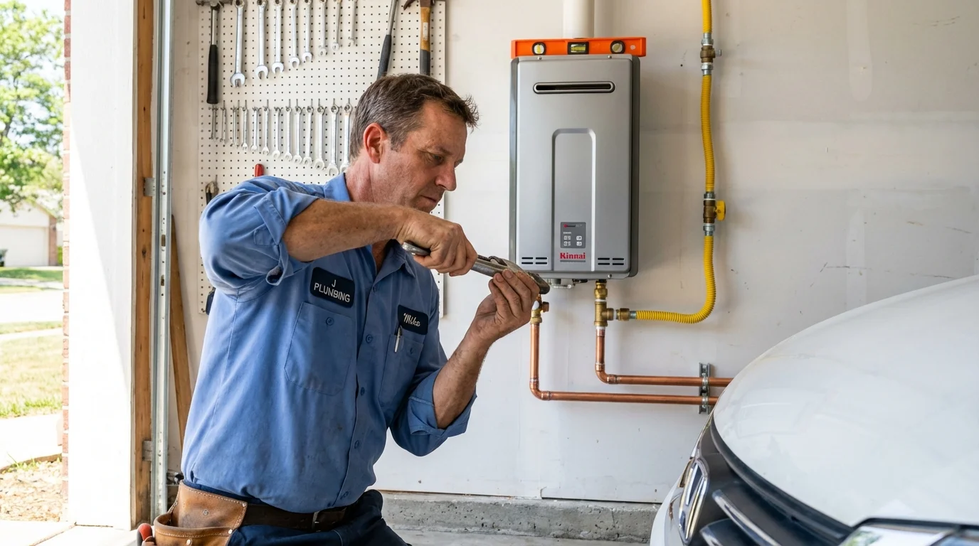 Tankless water heater installation by a Johns Plumbing LLC plumber in Lake Providence